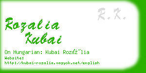 rozalia kubai business card